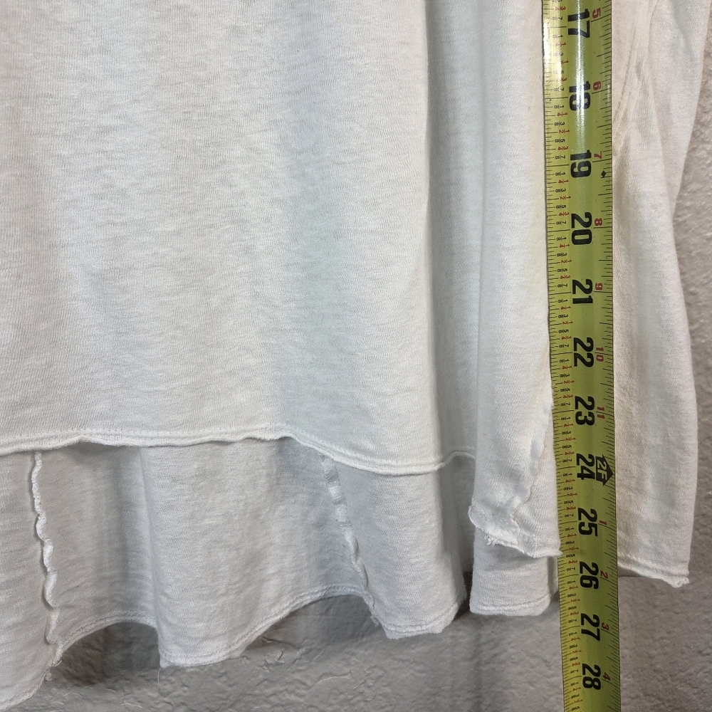 Pilcro Oversized Linen Lightweight Cap Muscle Tee Causal Sz L White Assimetrical - Picture 14 of 15